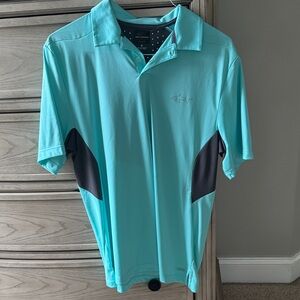 Greg Norman Collection Turquoise and Black Polo Shirt